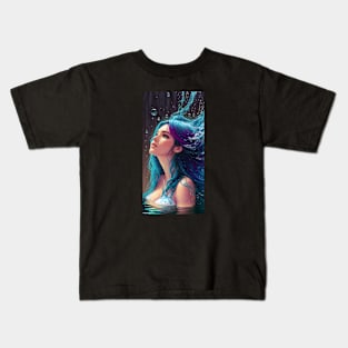 Beautiful Portrait of Mermaid Girl Realistic Concept Art Kids T-Shirt